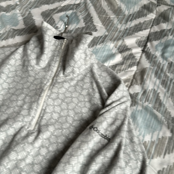 Columbia Womens Large Pullover 1/2 Zip Lightweight Jacket Gray White - Picture 3 of 8